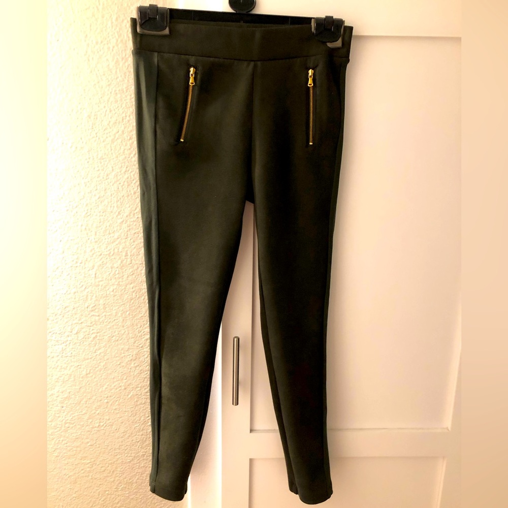 NWOT Loft sage faux suede leggings, size XS